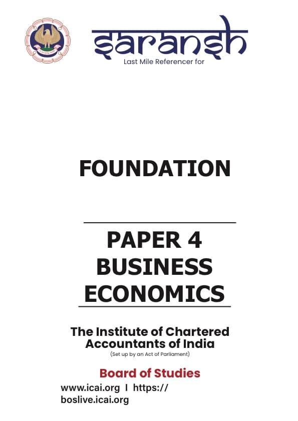 First page of Saransh by ICAI Business economics