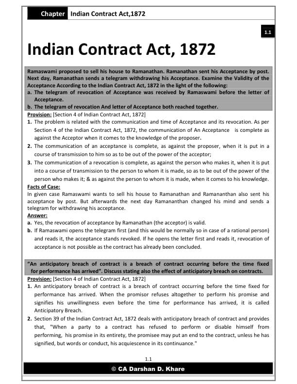 First page of Law Question Bank