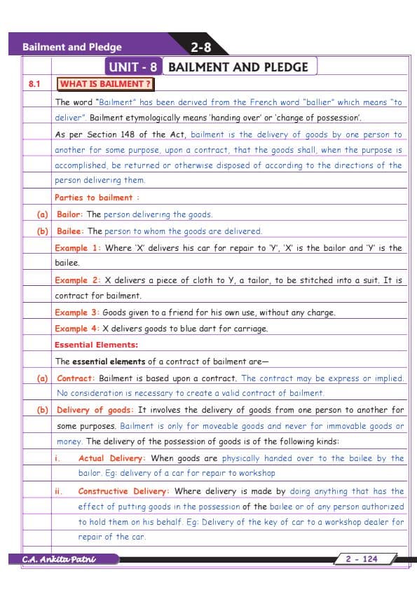 First page of Ca foundation law unit no 8