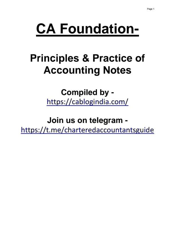 First page of Ca foundation full account notes