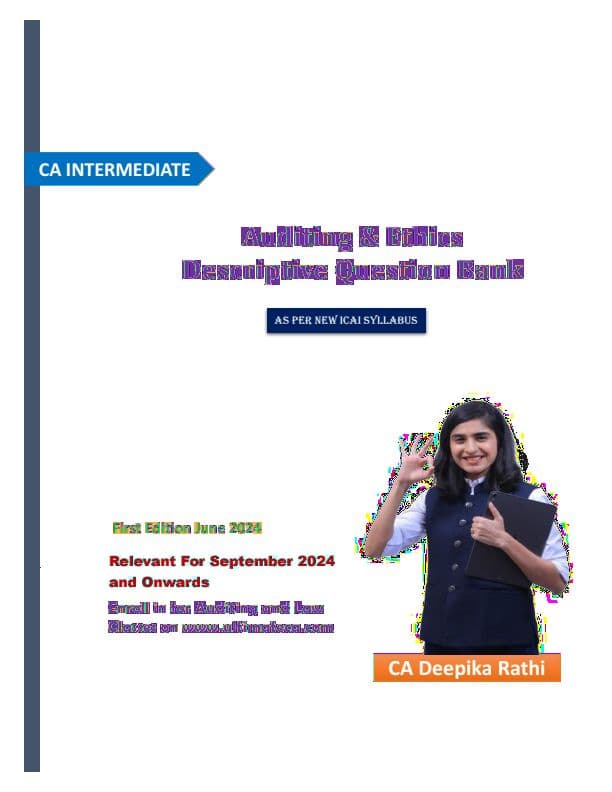 First page of Audit Question Bank By Deepika Rathi Mam !!!