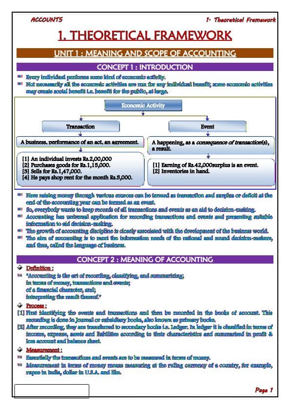 First page of Theoretical framework