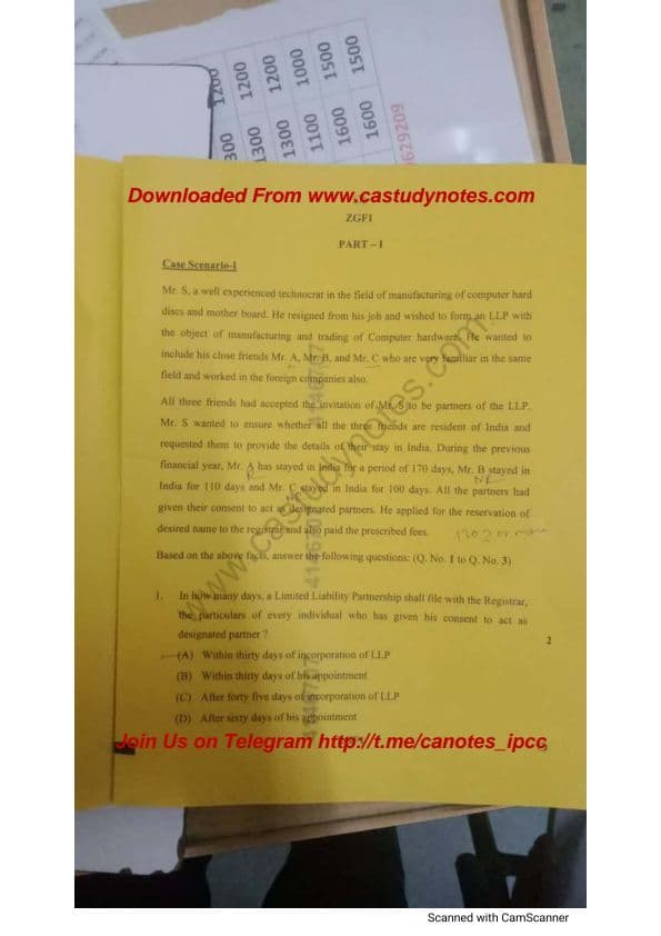 First page of Mcq of ca inter sep 2024.
