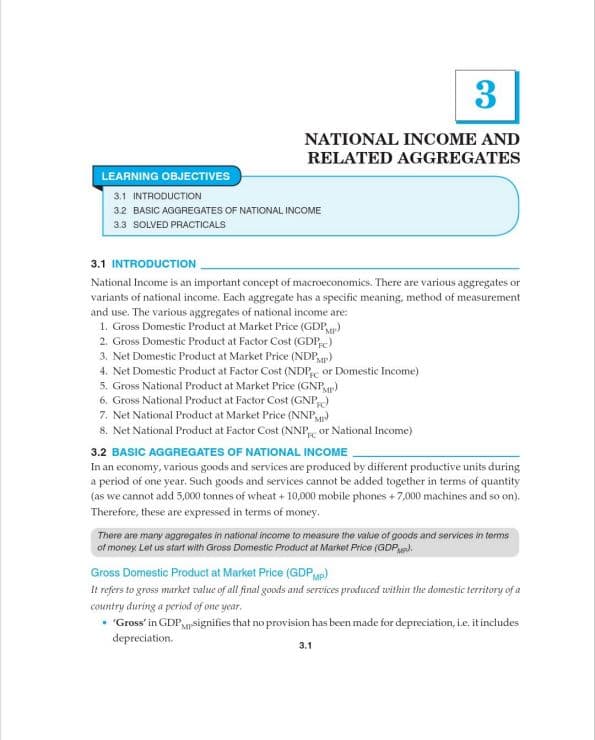 First page of Economics Chapter 6 National Income