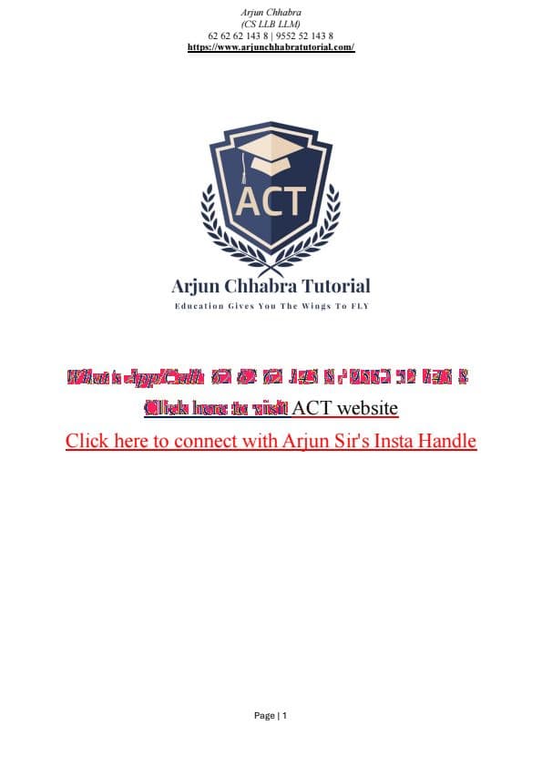 First page of CA Inter Law Power Batch For Jan/May 25 By CS Arjun Chhabra (Law Maven)