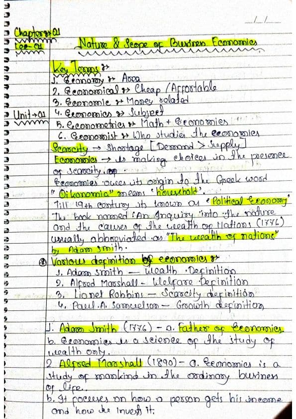 First page of ||CA Foundation|| ||Business Economics|| ||Chapter 1|| ||Nature and Scope of Business Economics||