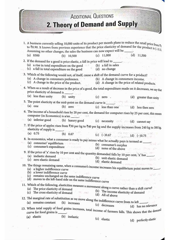 First page of Ca foundation eco ch 2&3 mcqs for practice