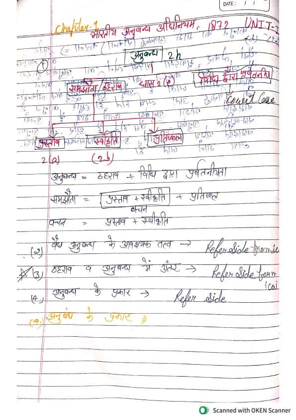 First page of HELLOW FRIENDS YA APP LOGO KE LIYA SAB BADIYA NOTS LAYA HU INDIAN CONTRACT ACT KE TO ACHA SS PADO OR MOJ KARO