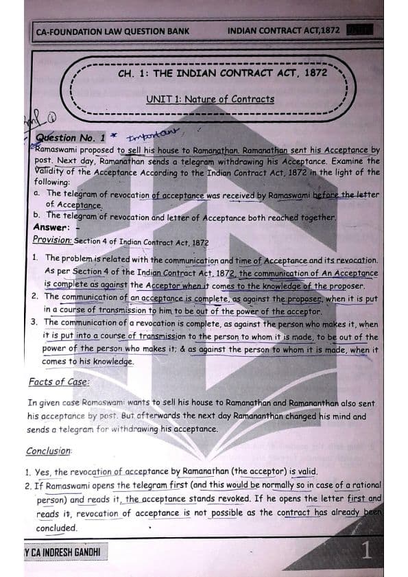 First page of Ig sir question bank
