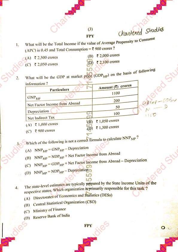 First page of Economics September attempt paper
