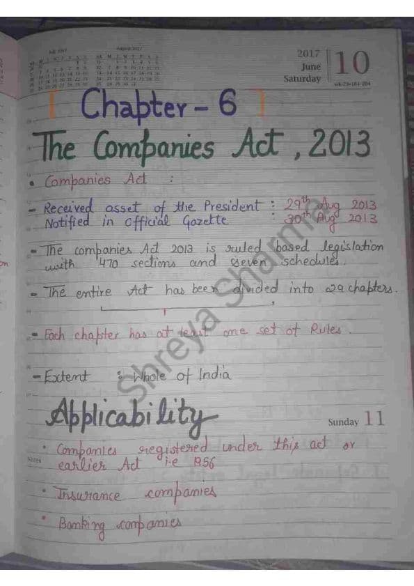 First page of The companies act, 2013