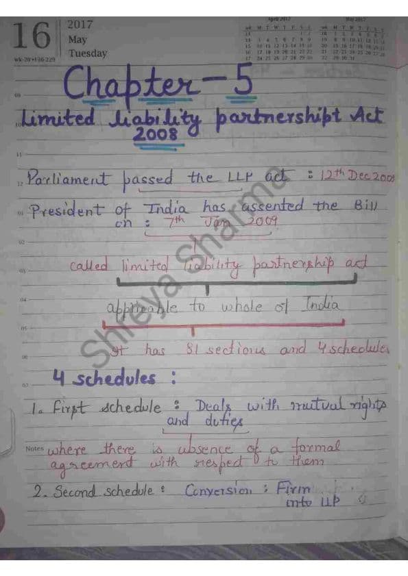 First page of Limited liability partnership act