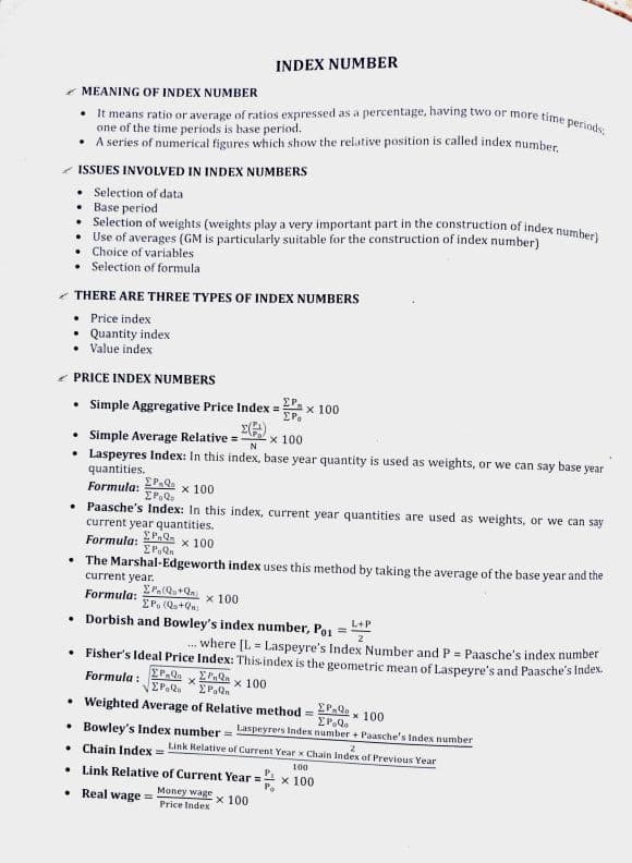 First page of Index number