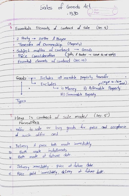 First page of SOGA Hand written notes