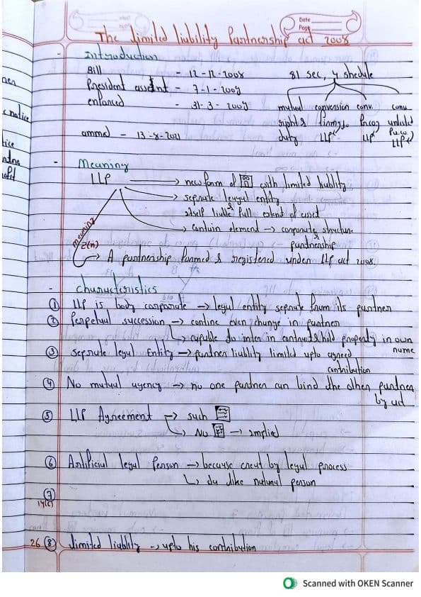 First page of Business law