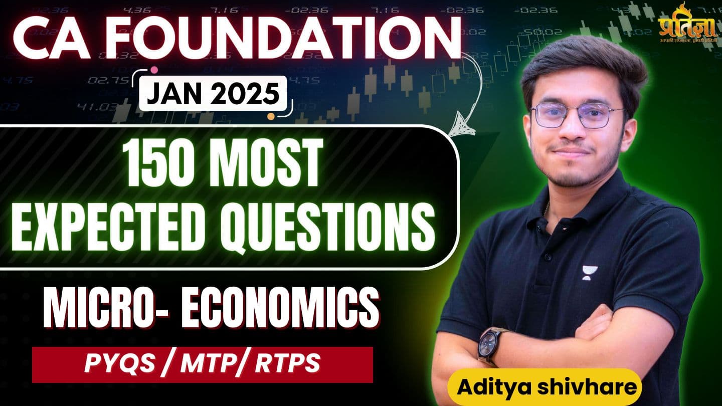 First page of CA FOUNDATION MICRO ECONOMICS 150 MOST EXPECTED QUESTIONS BY ADITYA SHIVHARE SIR