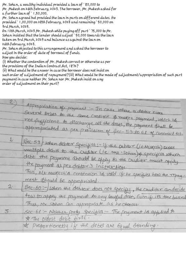 First page of CONTRACT ACT -1872+ SOGA-1930 QUESTIONS