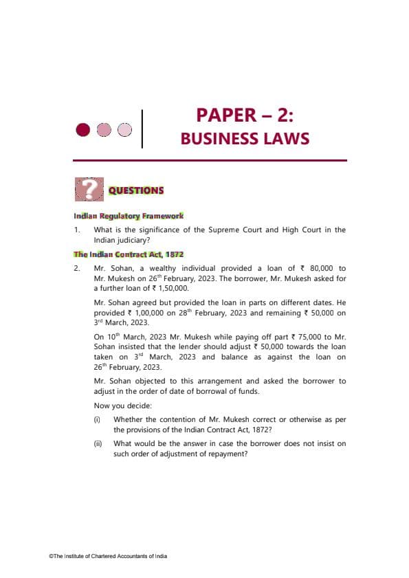 First page of Buisness law Jan 2025 RTP