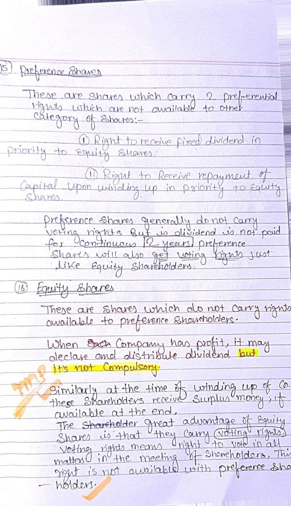 First page of From share capital to end of Companies act for ca foundation