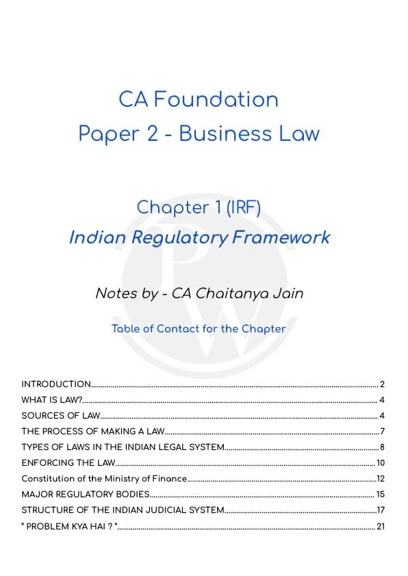 First page of IRF NOTES GIVEN BY CJ SIR