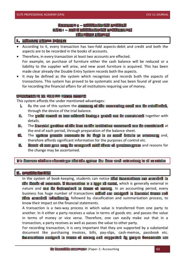 First page of Premium Notes for Basics of accounts with theory