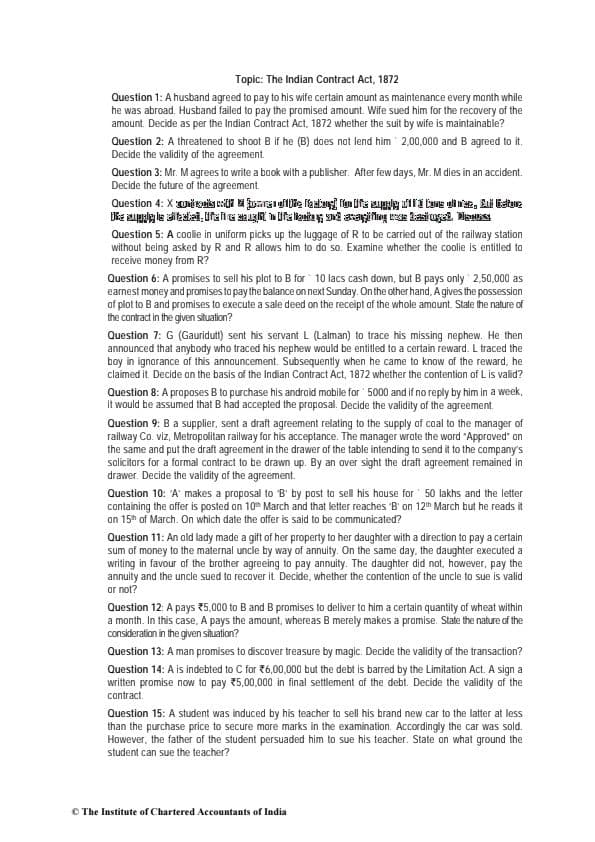 First page of Business law important questions