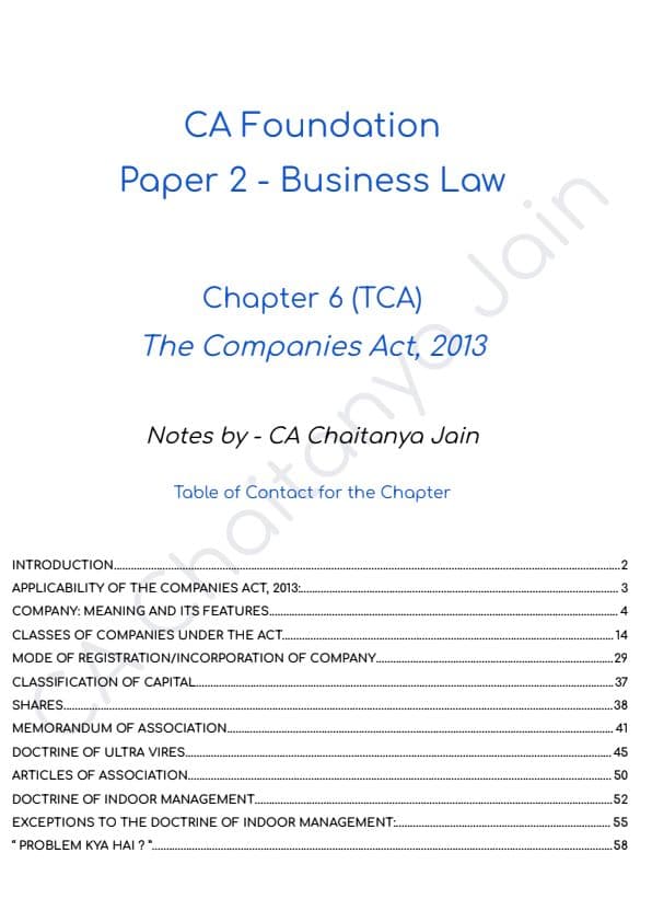 First page of CJ PW , TCA,2013 notes 2025