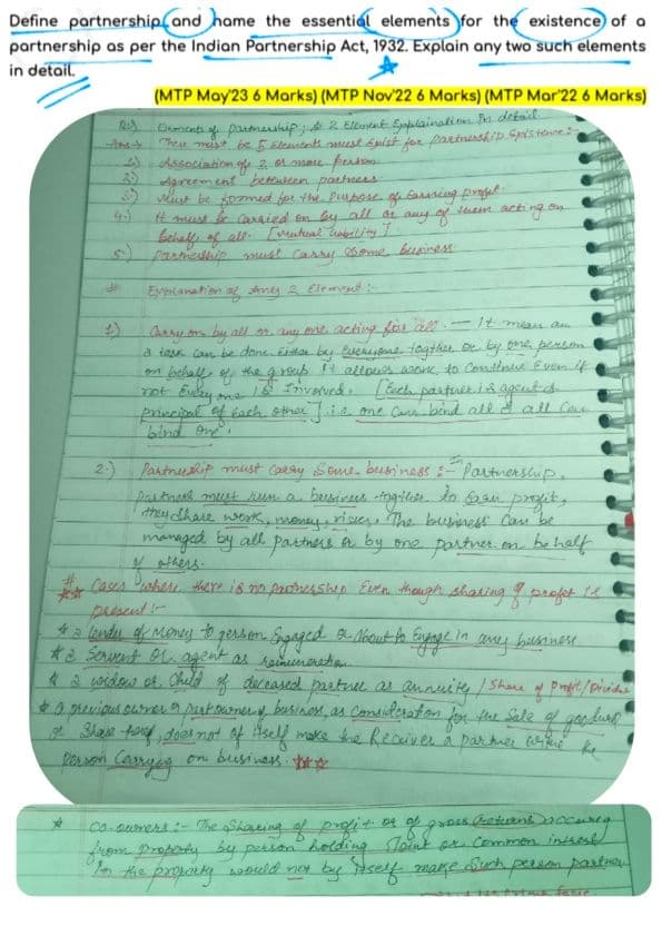 First page of Partnership Act 1932-Revisionary Question