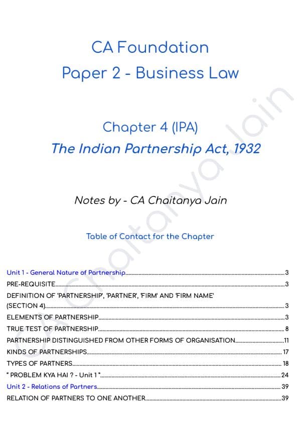 First page of CA wallah PW , IPA ,1932 , NEW NOTES 2025 by CJ sir