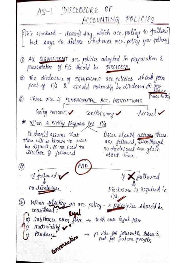 First page of Accounting Standards Handwritten Summary Notes Join me friends if you need anything