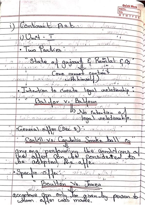 First page of Last day revision of all case law