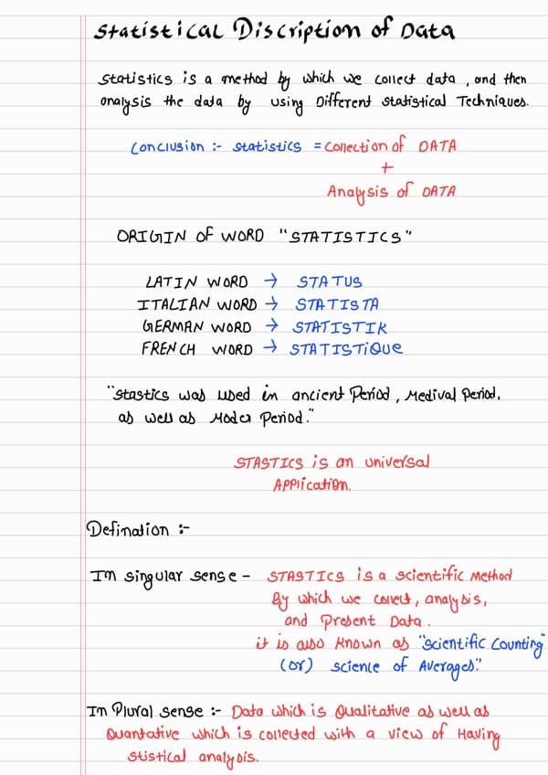 First page of Statistical Description of Data | Quantitative Aptitude