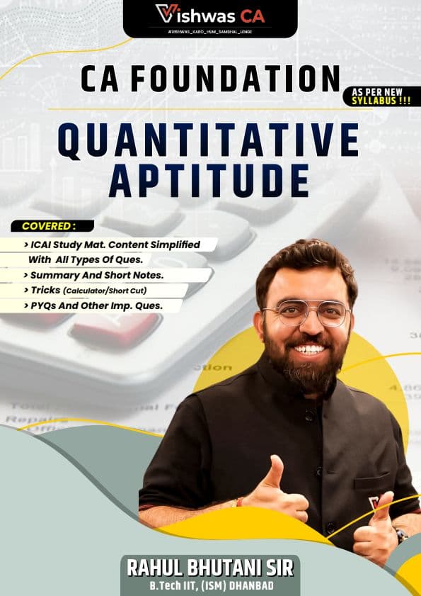 First page of Quantitative aptitude covered icai imp,pyq,short notes other included in 1 place by vishvas CA