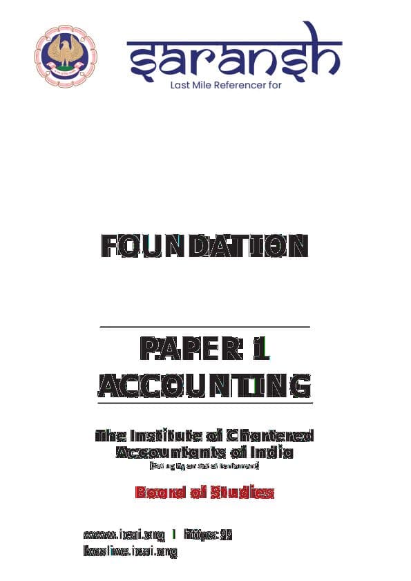 First page of ICAI CA foundation account notes
