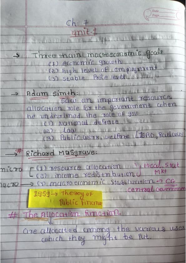 First page of Economics Ch:7