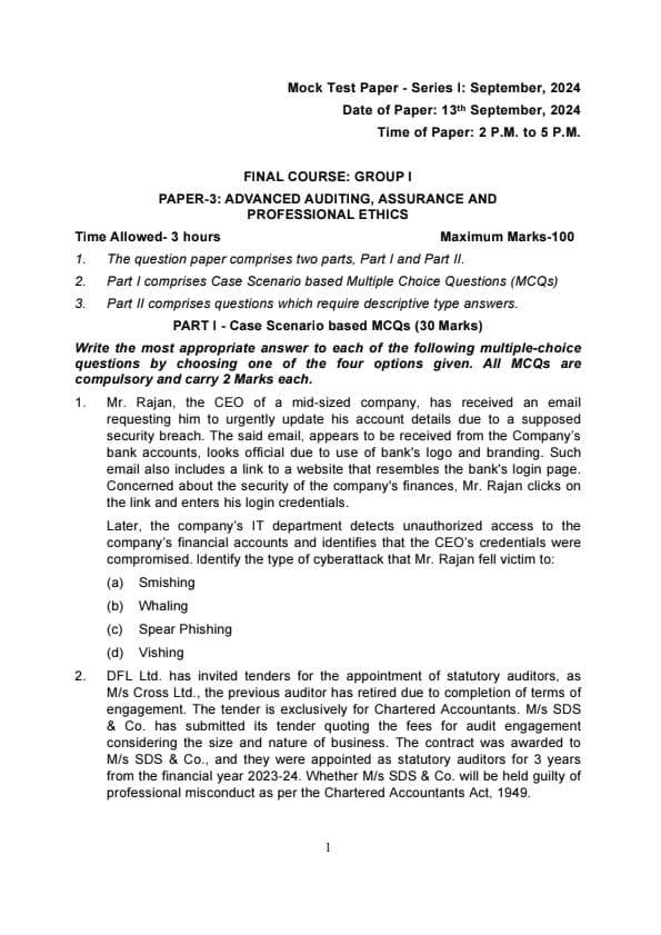 First page of MTP 1 For Nov 24