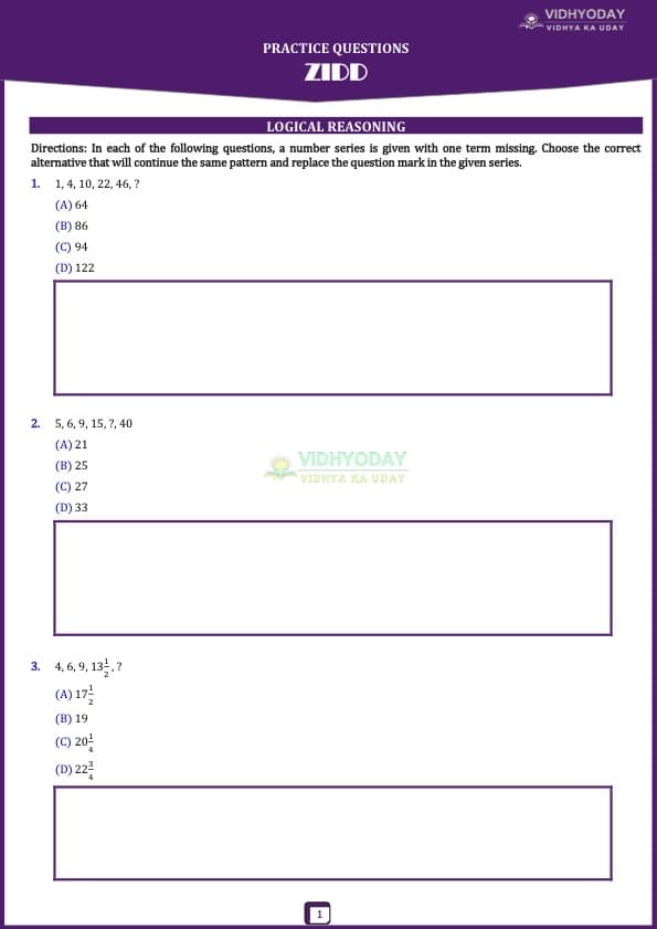 First page of 100% coverage Logical Reasoning Important Questions