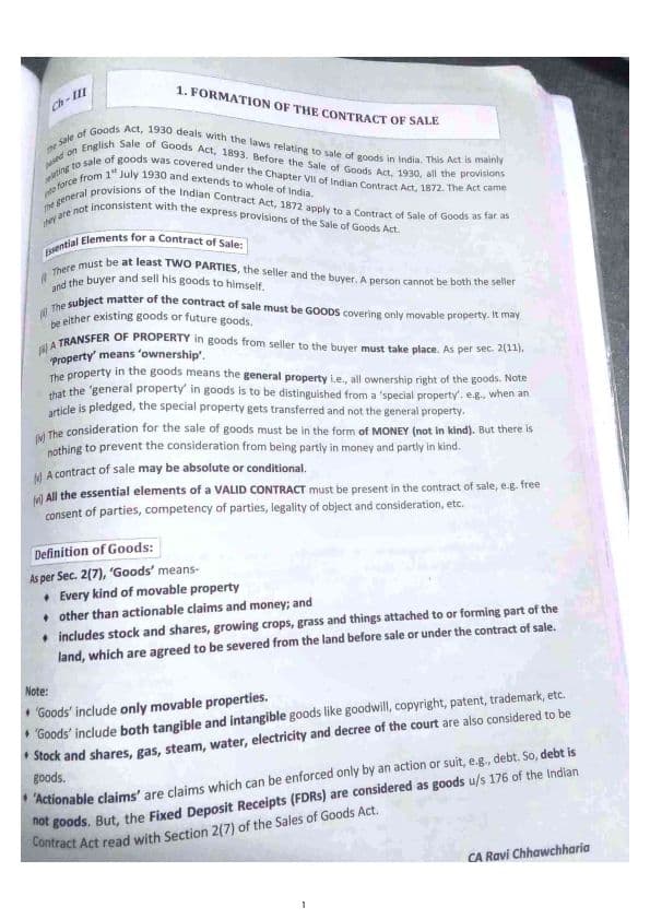 First page of Detailed notes of SOGA 1930