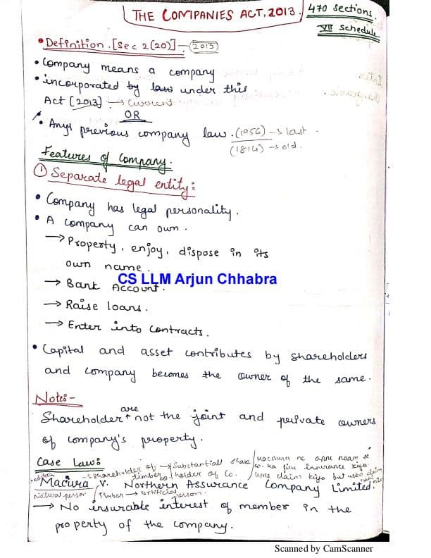 First page of paper 2 company act