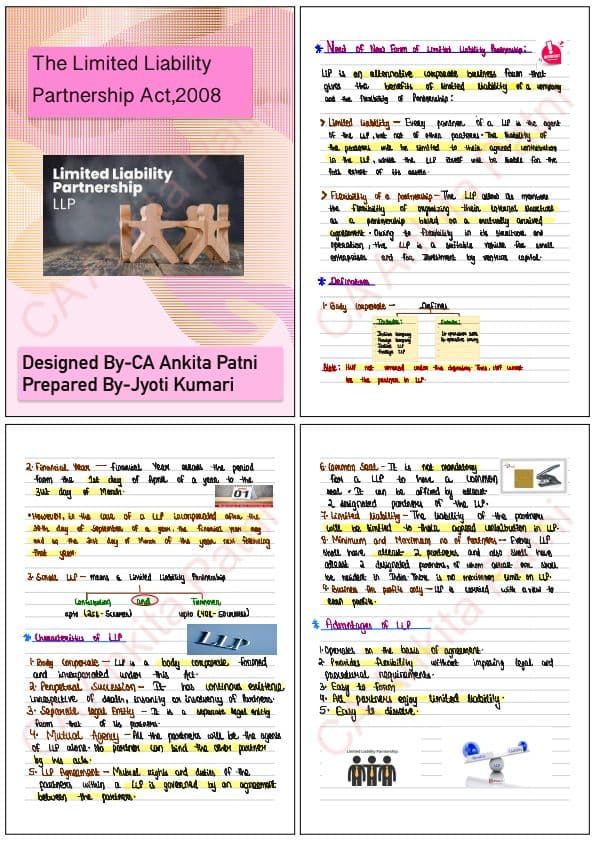First page of LLP handwritten notes ssp classes