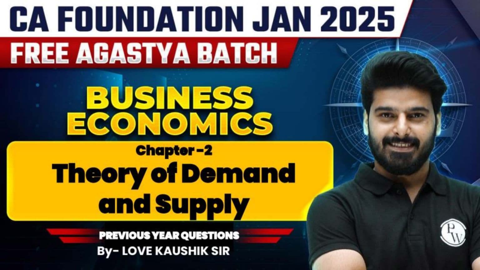 First page of Theory of Demand and supply PYQ's (Free Agastya Batch)