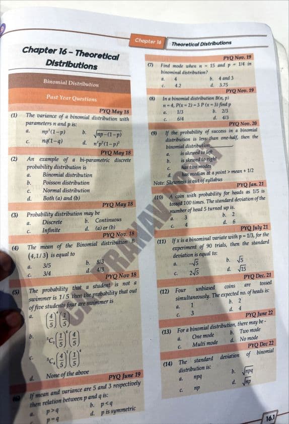 First page of chp 16 Theoretical distribution mcq compiler