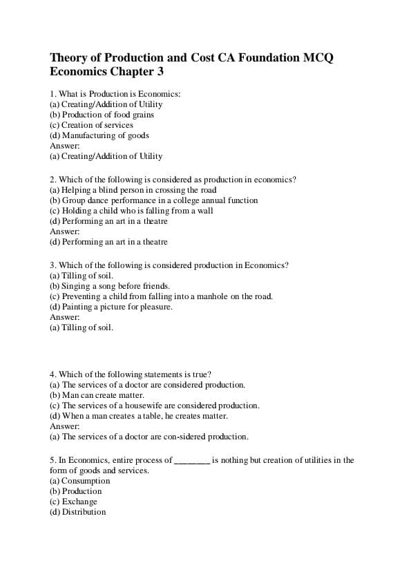 First page of paper 4 CH-3 MCQ PRACTICE