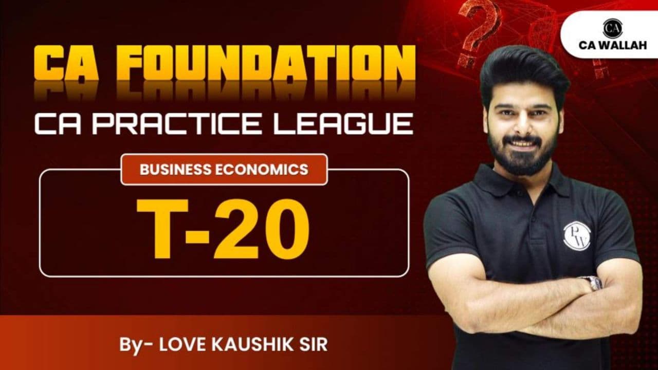 First page of T-20 CA practice league economics by CA wallah