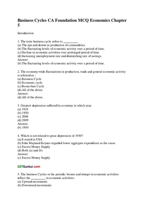 First page of paper 4 CH-5 MCQ PRACTICE