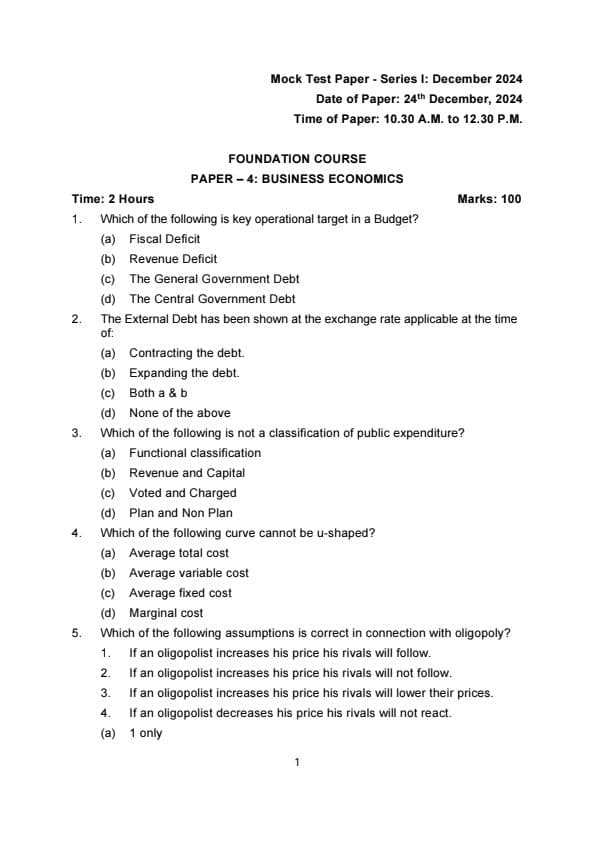 First page of Economics MTP January 2025