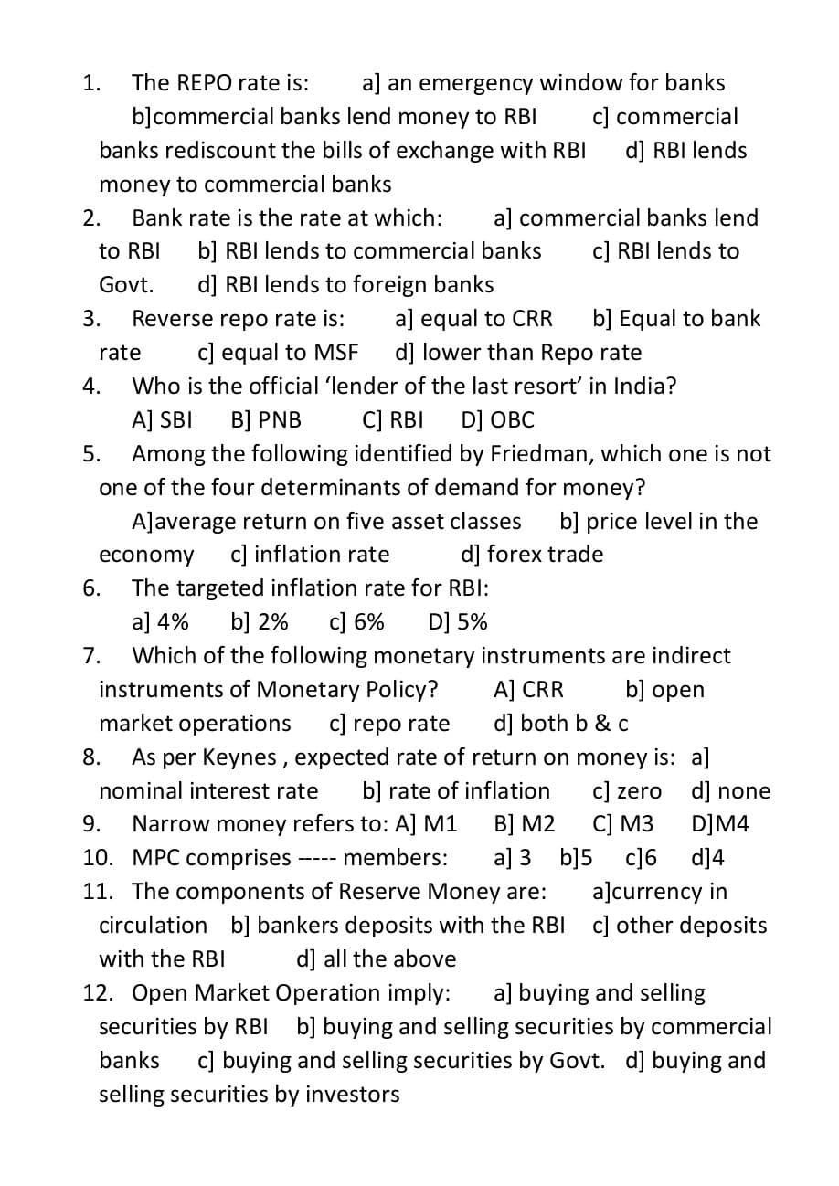 First page of paper 4 CH-8 MCQ PRACTICE