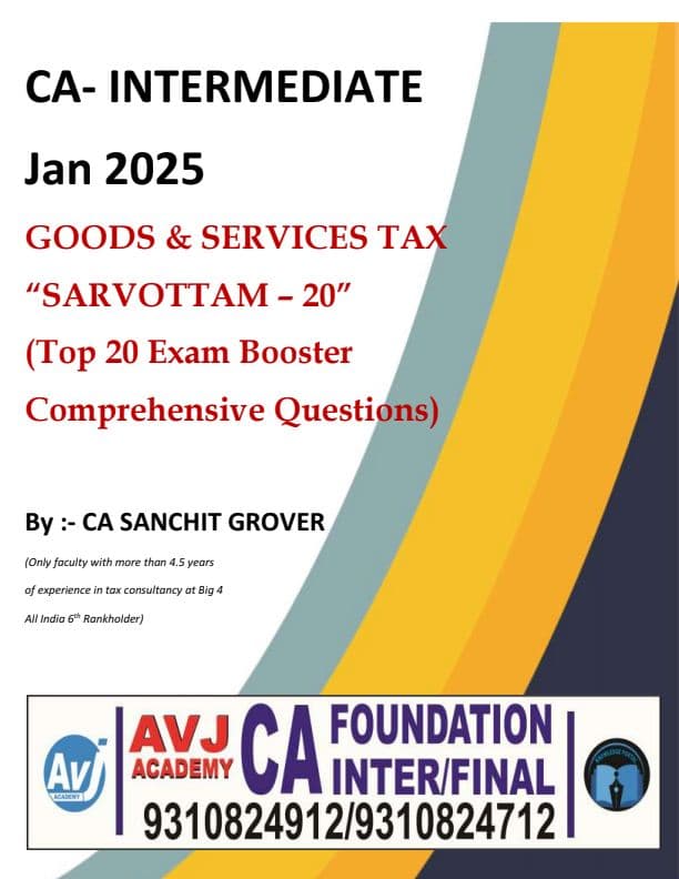 First page of GST 20 Important Questions For Jan 25