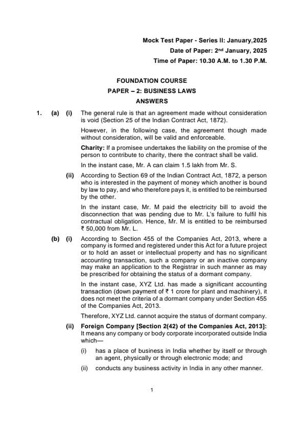 First page of Law 2nd mtp Answers 02 Jan 2025
