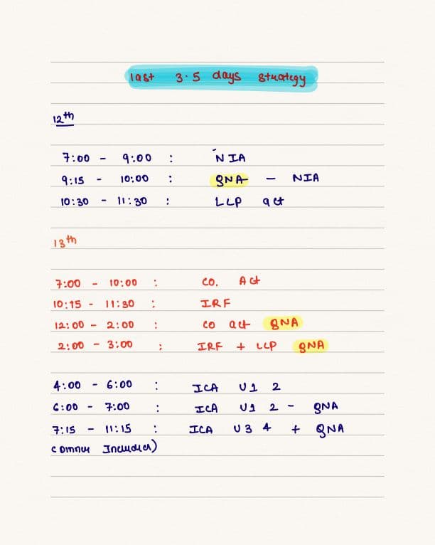 First page of Last 3.5 day strategy law by CA indresh Gandhi sir